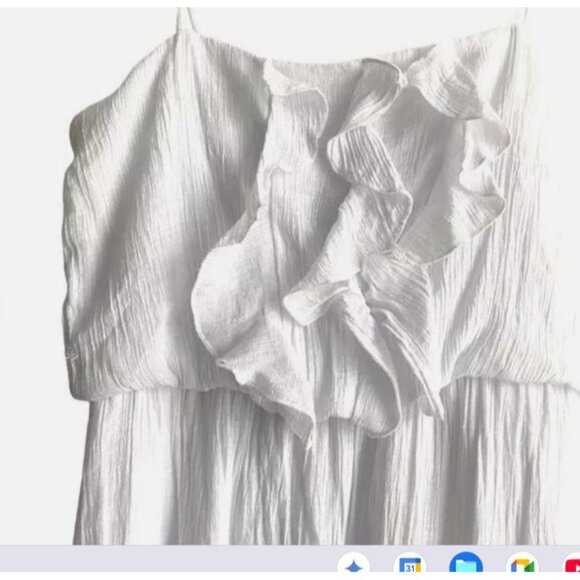 iZ Byer White Maxi Dress With Ruffle Front Straps XL - Picture 5 of 14